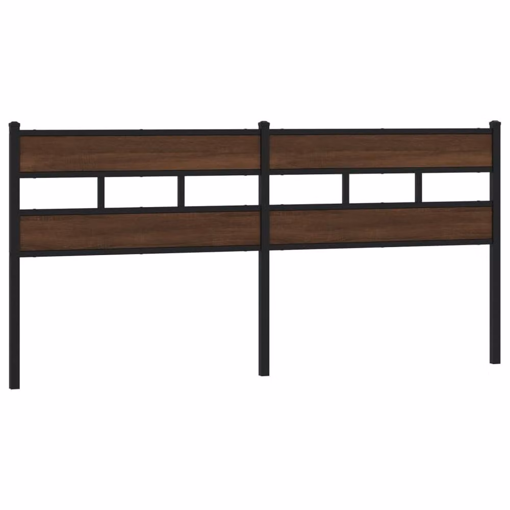 Berkfield Home Classic Headboard in Brown Oak with Steel and Engineered Wood, 180 cm – 2