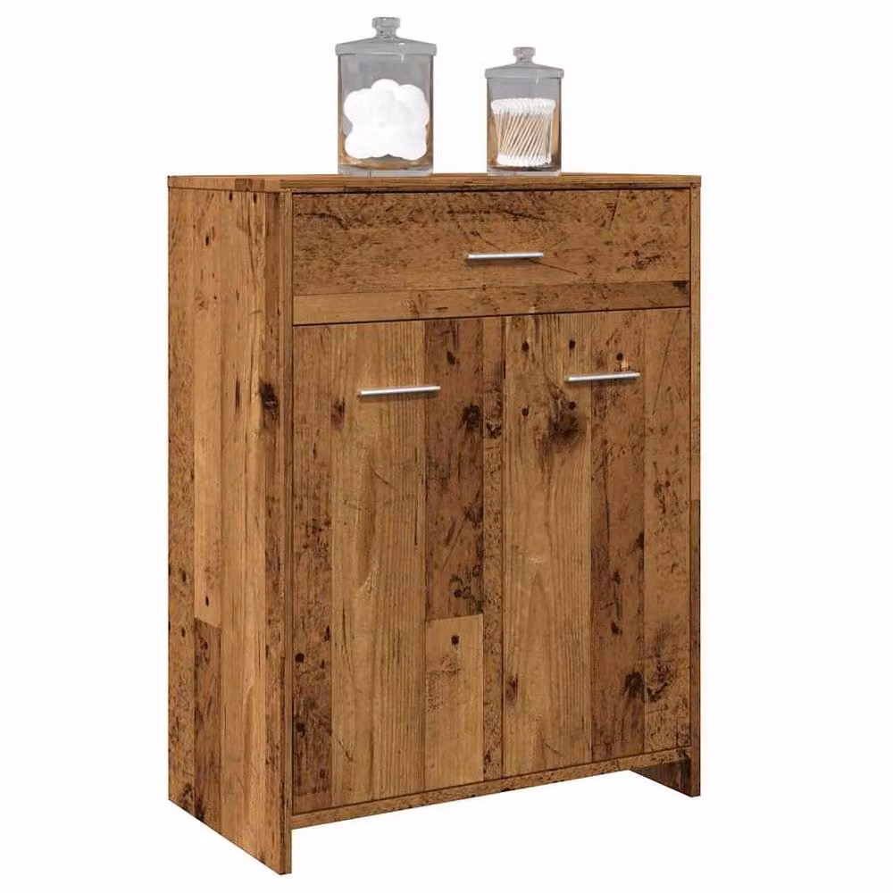 Berkfield Home Bathroom Cabinet in Brown Old Wood, W/D/H: 60 x 33 x 80 cm – 2
