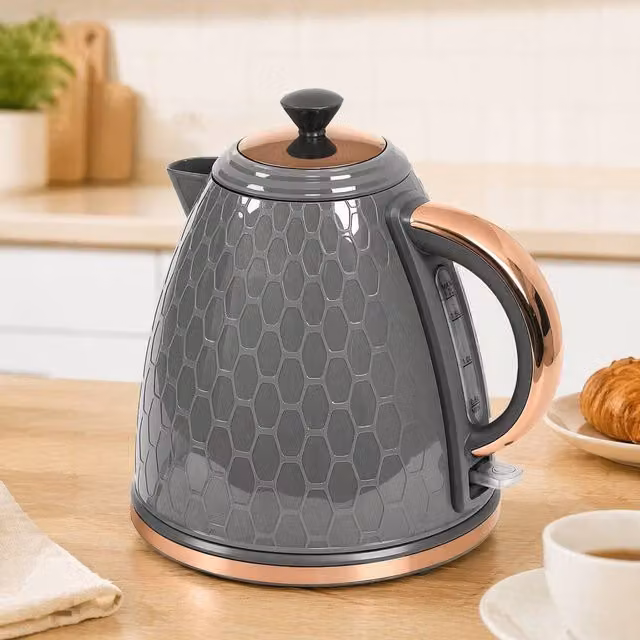 STILVORA 1.7L Rapid Boil Kettle with Boil-Dry Protection and Limescale Filter in Grey – 1