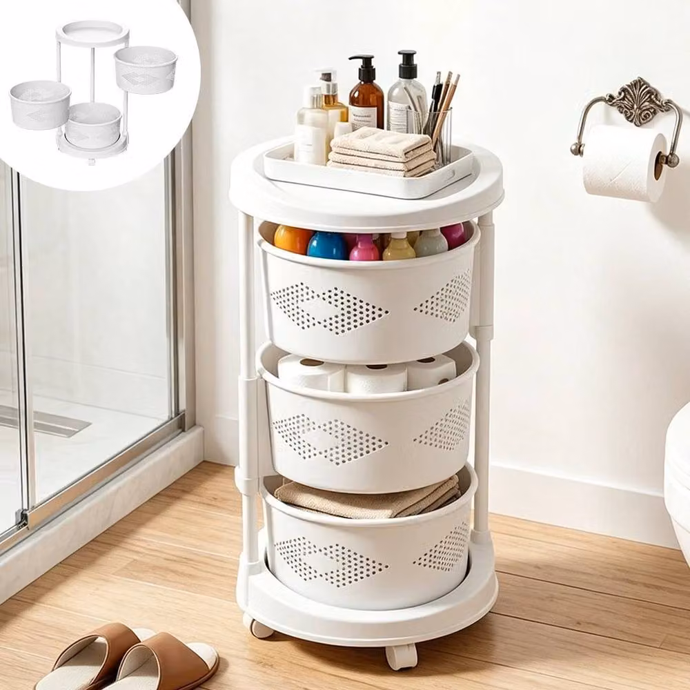 Kelvenix Rotating Freestanding Vegetable Rack in White – 2