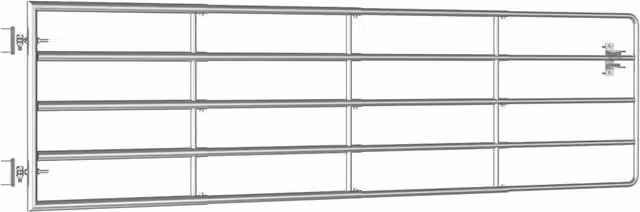 Berkfield Home 5 Bar Steel Field Gate in Silver, H 90 cm, W 115-300 cm