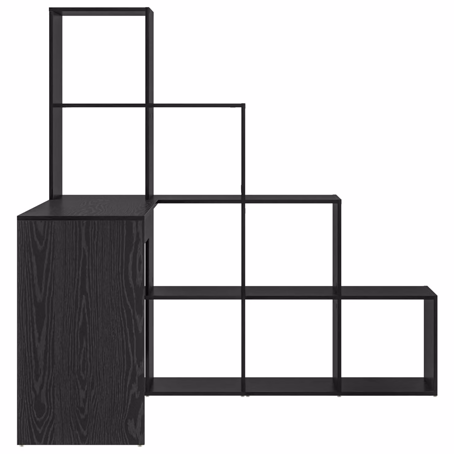 Berkfield Home Modern Corner Desk with Storage Shelf in Black Oak, W/D/H: 149.5 x 101.5 x 149.5 cm – 4
