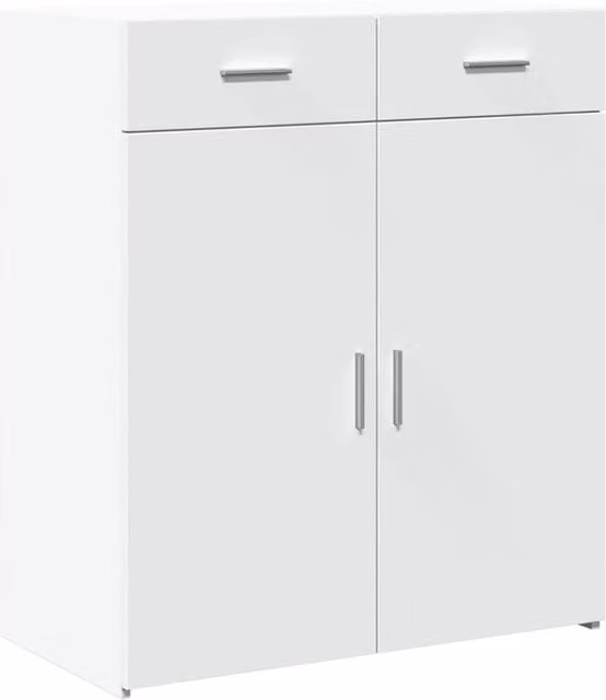 Berkfield Home Classic Sideboard in White, W/D/H: 80 x 42.5 x 93 cm