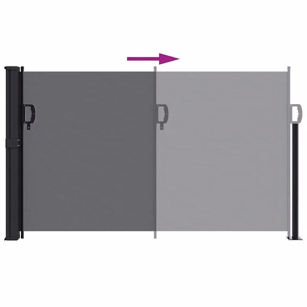 Berkfield Home Retractable Wall-Mounted Side Awning in Black, W/H: 300 x 117 cm – 3