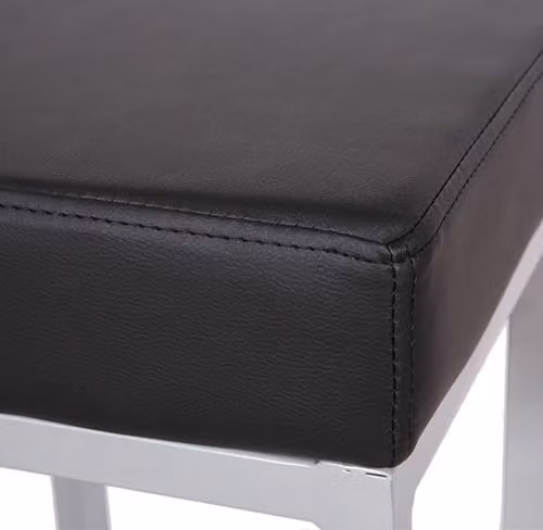 Netfurniture Cuboni Modern Square Bar Stool in Black with Synthetic Leather and Metal Frame – 2
