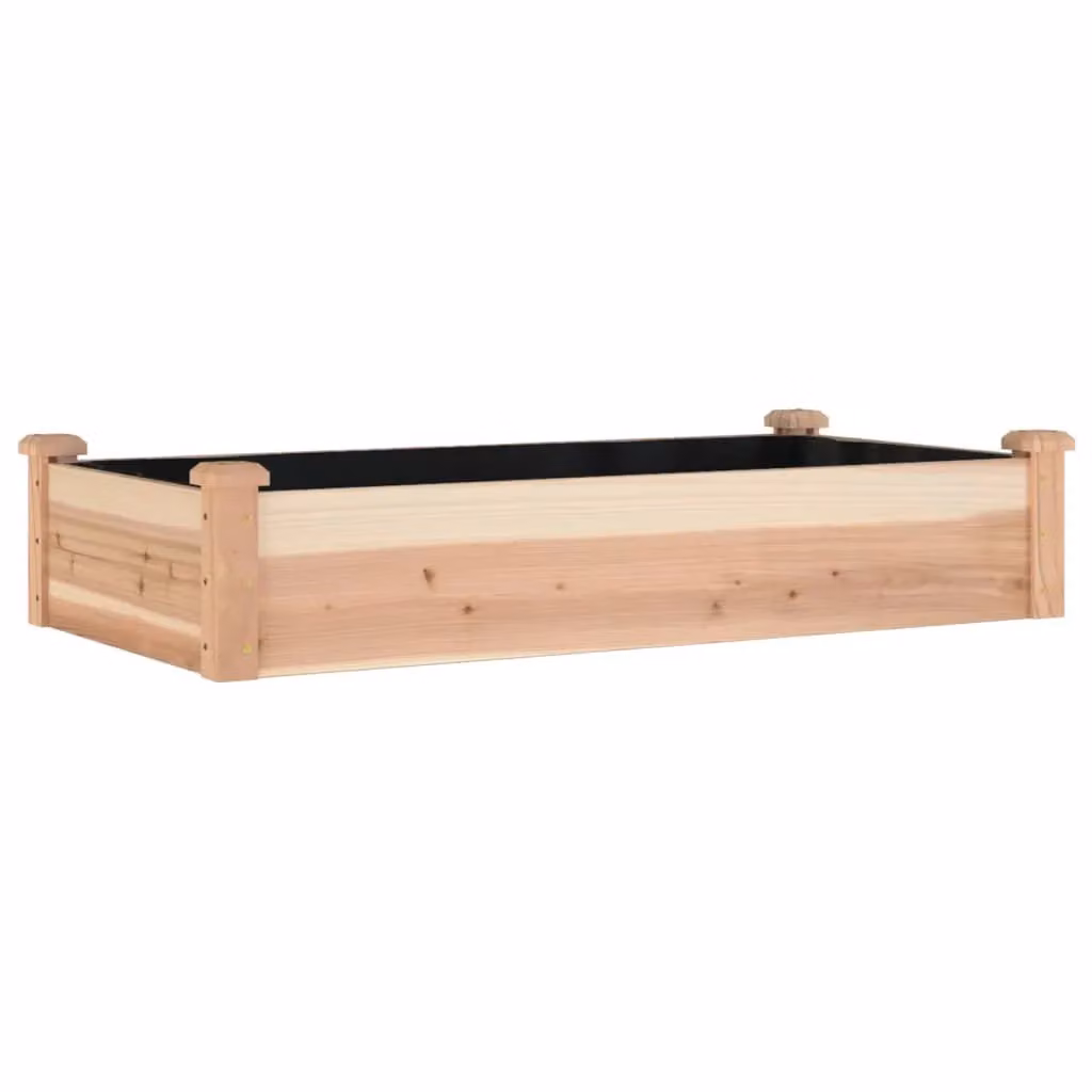 Berkfield Home Garden Raised Bed with Liner in Brown Solid Wood, W/D/H: 120 x 60 x 25 cm – 2