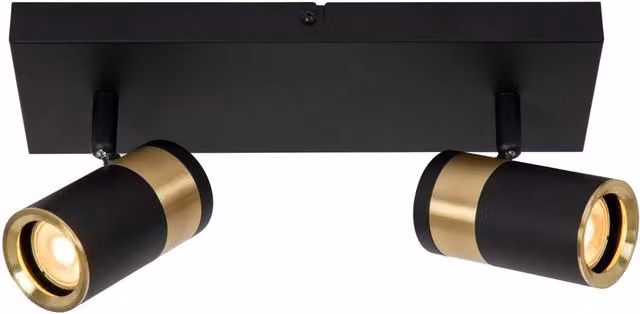 Lucide Gorik Black Metal Ceiling Spotlight with 2x GU10 Adjustable LED Lamps – 3