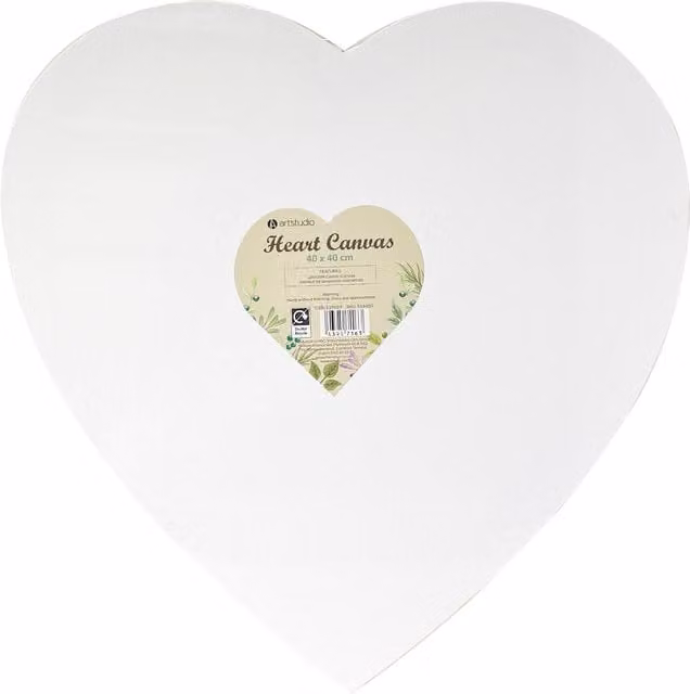 Art Studio Heart Canvas in White with Wood Frame
