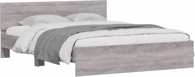 Berkfield Home Modern Grey Bed Frame with Under-Bed LED Lighting, W/D/H: 160 x 200 x 70 cm – 1