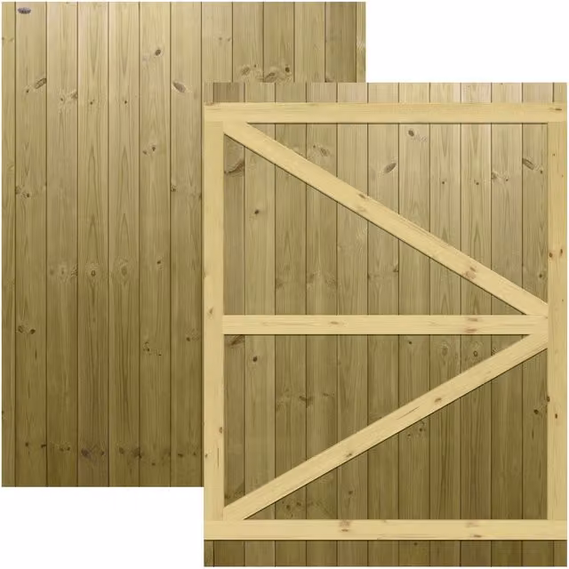 Premier Garden Supplies Interlocked Tongue Groove Pathway Fully Framed Flat Top Pedestrian Garden Gate, Pressure Treated, W: 135 cm, H: 180 cm