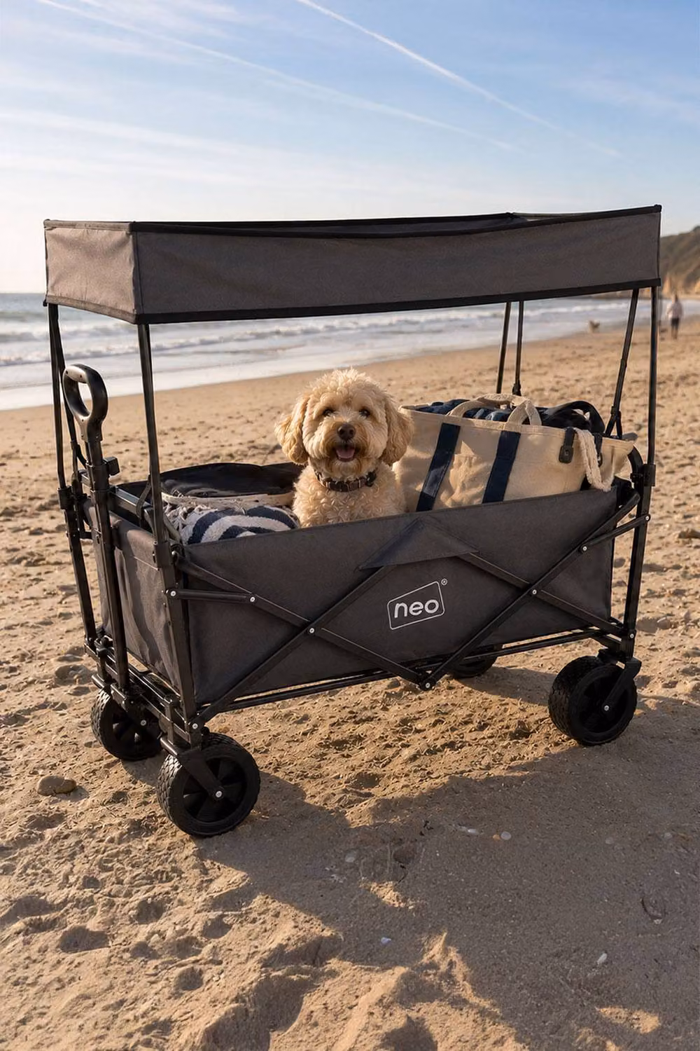 Neo Folding Garden Cart with Canopy in Grey, 140L Capacity – 2