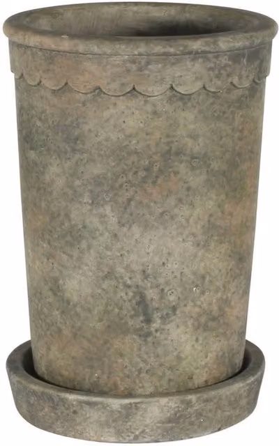 Kingsbury Gifts Rustic Grey Concrete Paysanne Round Tabletop Plant Pot, Diameter: 10 cm