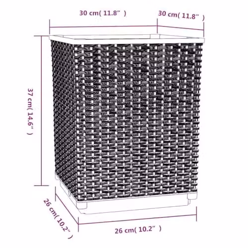 vidaXL Set of 2 Polypropylene Planter Tubs in Blue and Grey, W/D/H: 30 x 30 x 37 cm – 3