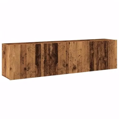 vidaXL Set of 2 Wall-mounted TV Cabinets in Rustic Old Wood Brown, W/D/H: 80 x 30 x 41 cm – 1