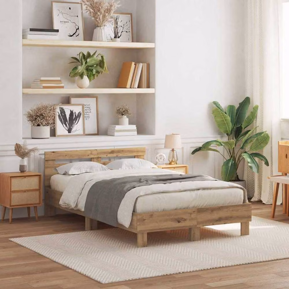Berkfield Home Artisan Oak Bed Frame in Beige – 2