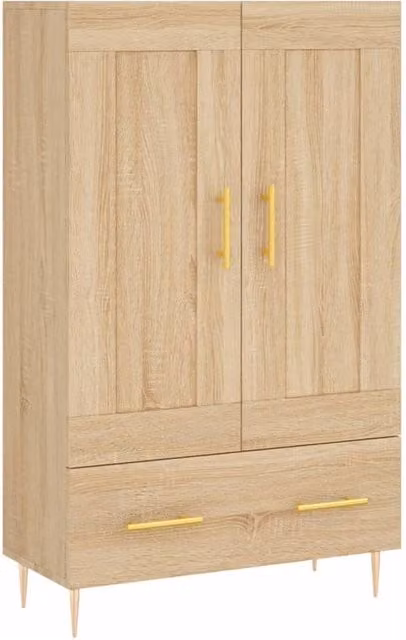 Berkfield Home Sonoma Oak Highboard in Beige, W: 69.5 cm, D: 31 cm, H: 115 cm