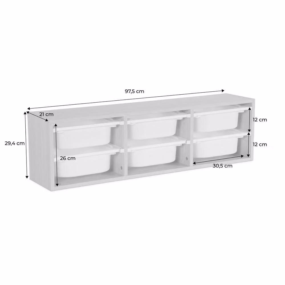 sweeek Storage Unit with 6 Transparent Plastic Boxes in Light Brown – 3