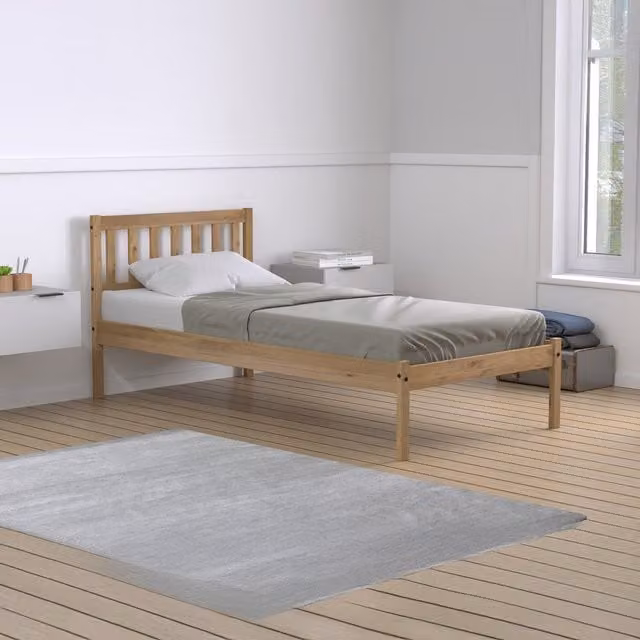 Birlea Lisbon Single Bed in Brown Rustic Waxed Pine