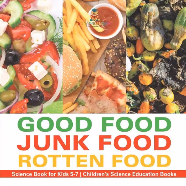 Baby Professor Good Food, Junk Food, Rotten Food Science Book for Kids 5-7, Multicolour Paper Book