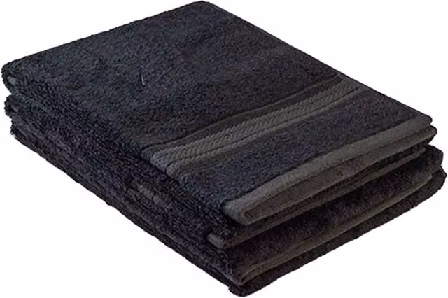 ARTG Black Fluffy Bamboo and Cotton Hand Towel
