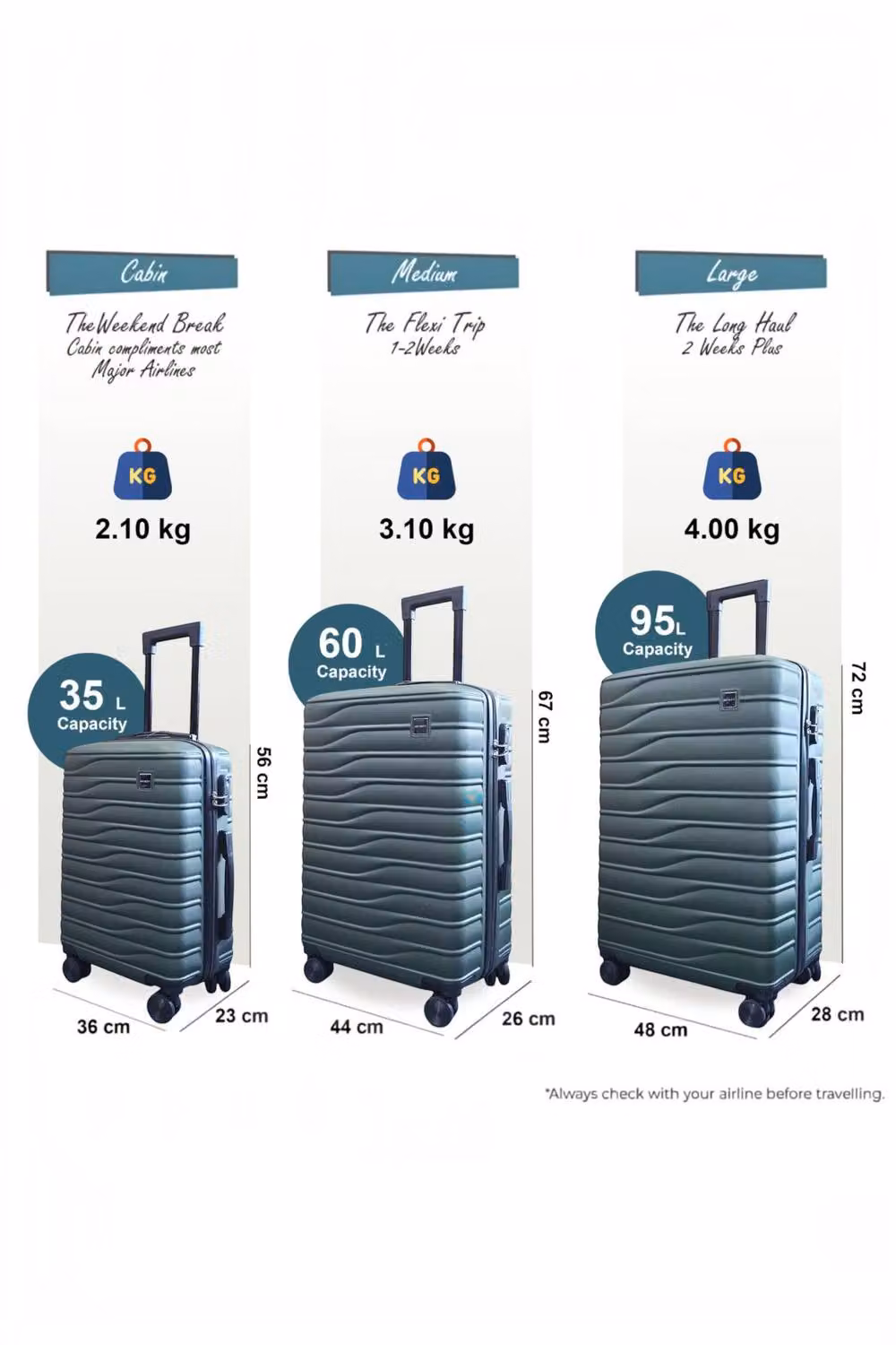 Infinity Leather Voyage Hardshell 8 Wheel Luggage Case in Green, Large, W/D/H: 72 x 48 x 28 cm – 3