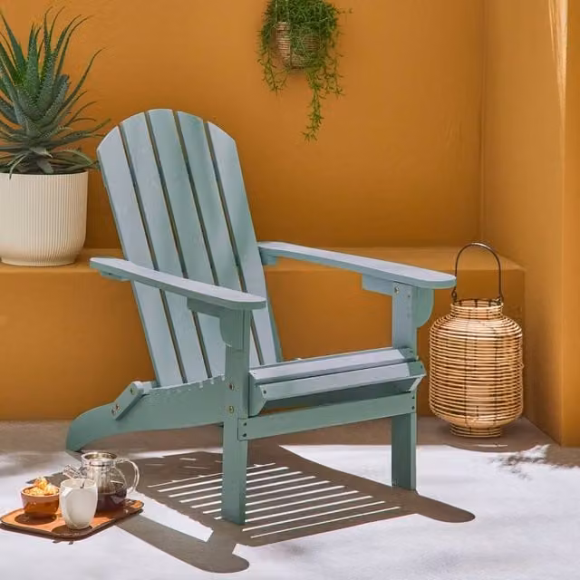sweeek Acacia wood armchair with armrests in Light Green, W/D/H: 71.0 x 71.0 x 91.5 cm