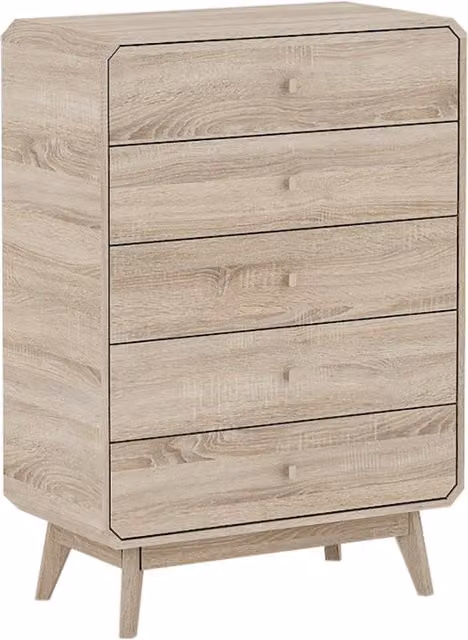 Kidsaw Ltd Hana Oak BR15 Chest of Drawers in Light Oak and Brown