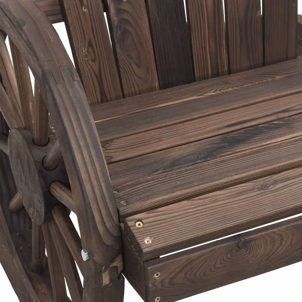 Berkfield Home Set of 2 Rocking Adirondack Chairs in Brown Solid Wood Fir – 7