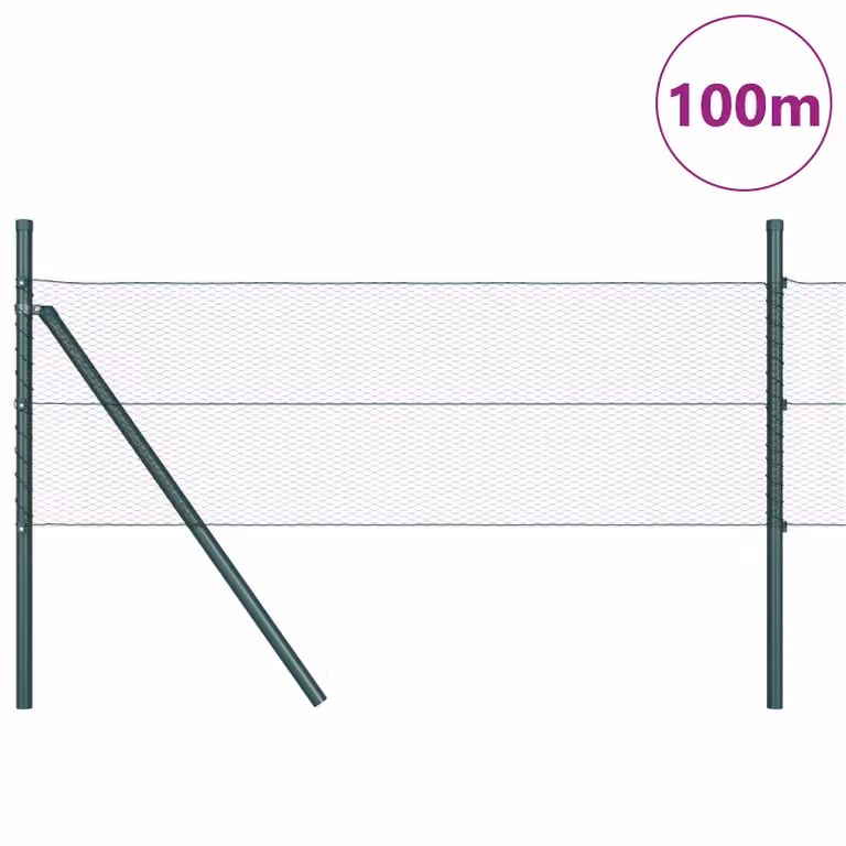 Berkfield Home Grey Steel Hexagon Fence, W: 0.4 m, L: 100 m