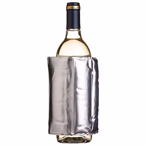 BarCraft Silver Silicone Insulated Wine Cooler Sleeve, W: 40 cm, H: 16 cm – 1