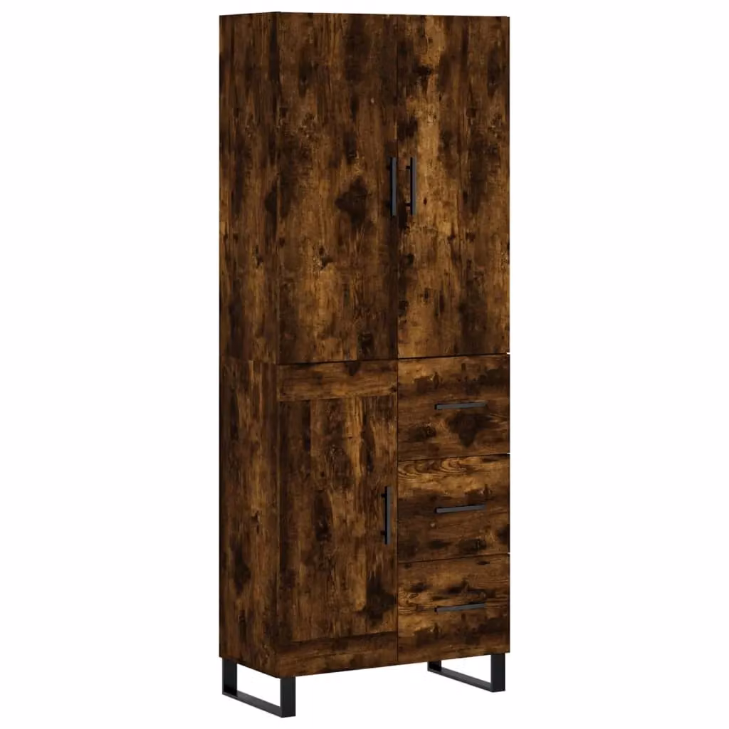 Berkfield Home Smoked Oak Highboard in Brown, W/D/H: 69.5 x 34 x 180 cm – 2