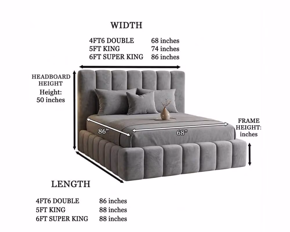 Stratus Interiors Cloud Bed in Blue Fabric Single Size – 4