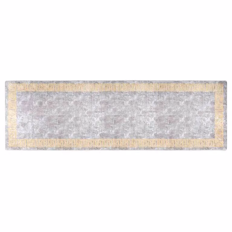 Berkfield Home Washable Grey Anti Slip Round Rug, Diameter: 100 cm