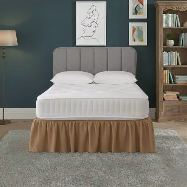Snug City Double Polycotton Divan Bed Base Valance Cover in Beige – 1