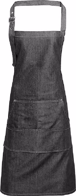 Premier Adult Jeans Stitch Bib Apron in Black – 1