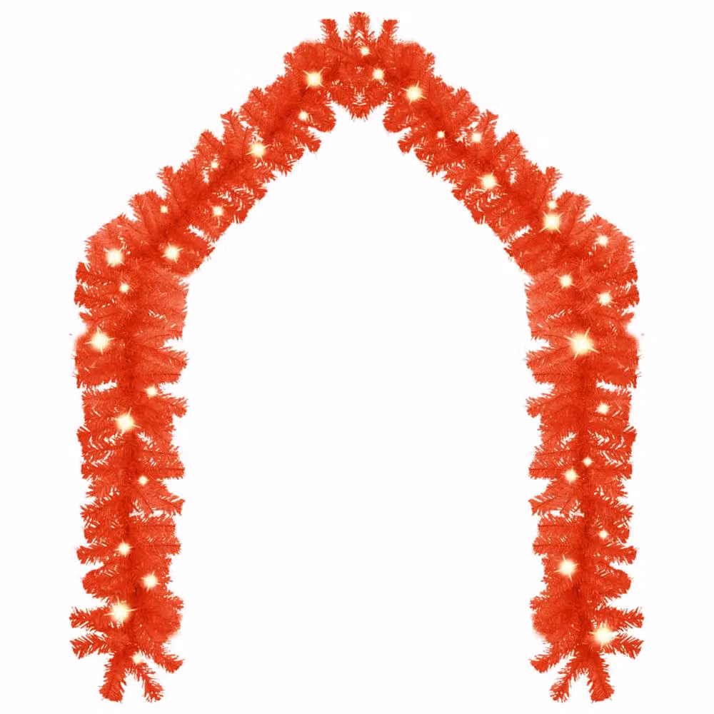 Berkfield Home Cosy Christmas Garland with LED Lights, Red, 5 m – 3