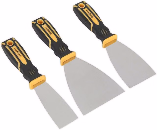Loops 3 Pack Premium Stainless Steel General Use Hand Scraper Set in Silver