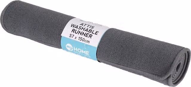 My Home Attis Machine Washable Rectangular Runner in Grey