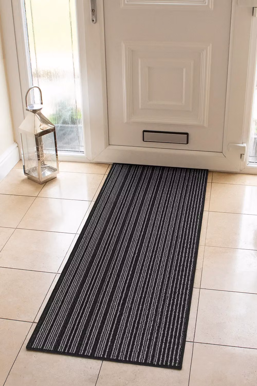 JVL Arona Striped Machine Washable Latex Backed Runner Doormat, Black, W: 57 cm, L: 150 cm – 2