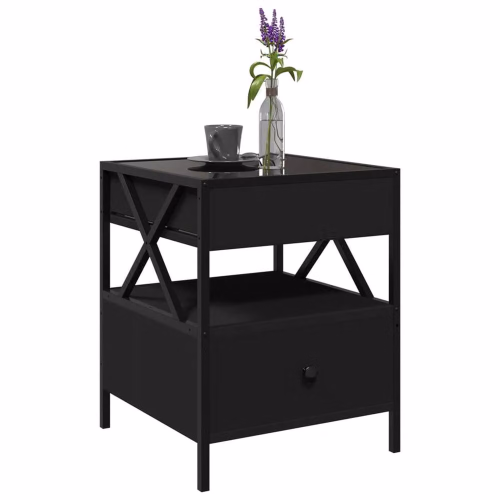 Berkfield Home Infinity LED Decorative Coffee Table, Black, W/D/H: 40 x 40 x 51 cm – 2