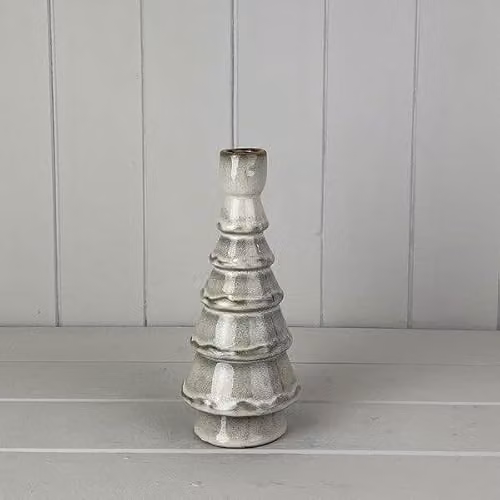 White Glazed Ceramic Four Taper Candle Holder – 2