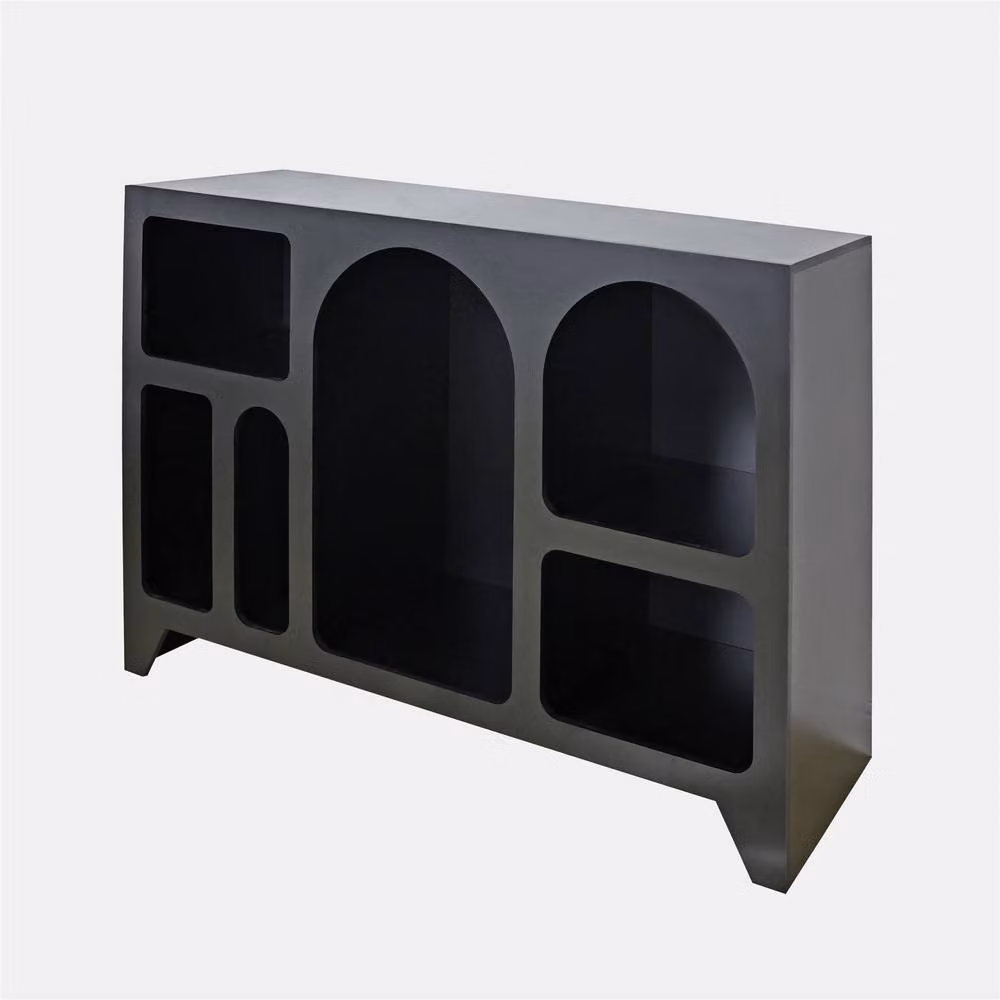 OHS Modern Arched Sideboard Display Unit and Buffet Cabinet in Matt Black – 3