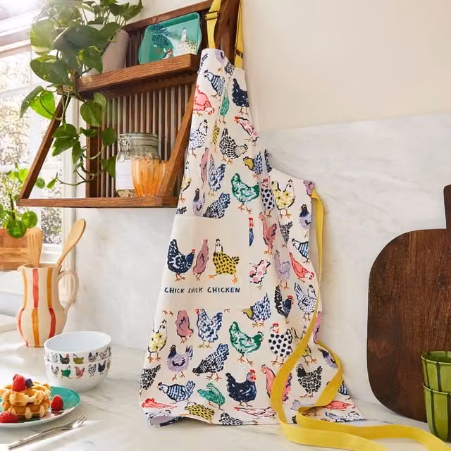 Ulster Weavers Chick Chicken Woven Cotton Apron in Yellow and White