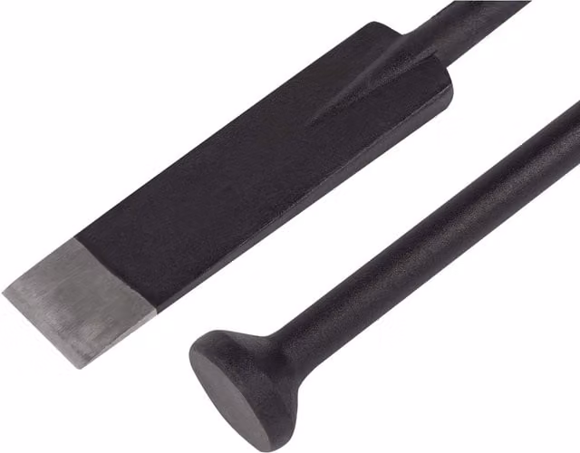 Roughneck Post Hole Digging Bar with Long Chisel and Tamper, 7.5kg, Black