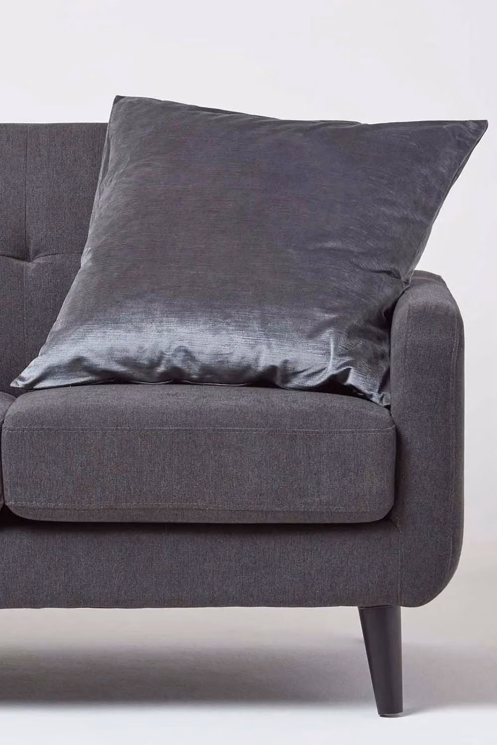 Homescapes Luxury Grey Velvet Square Cushion Cover, W/D/H: 45 x 45 x 45 cm – 2