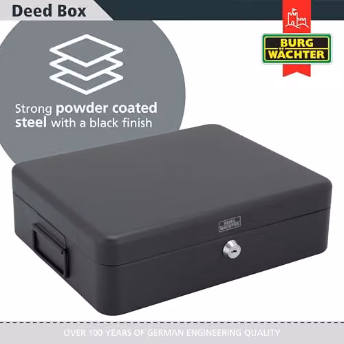 Sterling DB01 Black Steel Document Box with Handles, W/D/H: 30.48 x 30.48 x 30.48 cm – 2