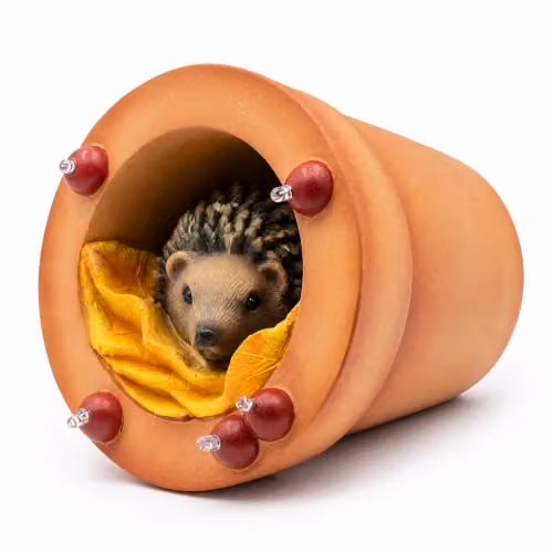 Emitto Hedgehog Solar LED Garden Ornament, Brown Resin Statue