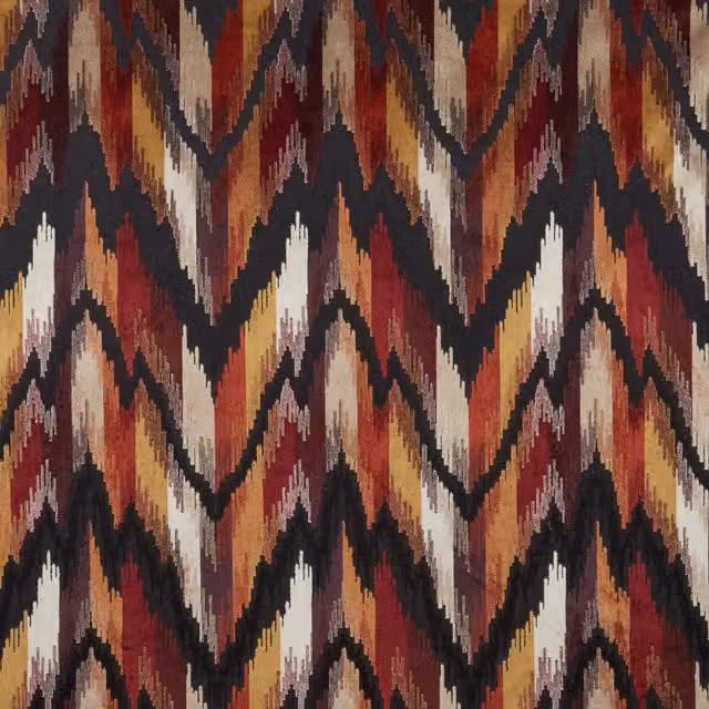 iLiv Omega Flame Retardant Velvet Upholstery Fabric in Wine Red and Multicolour