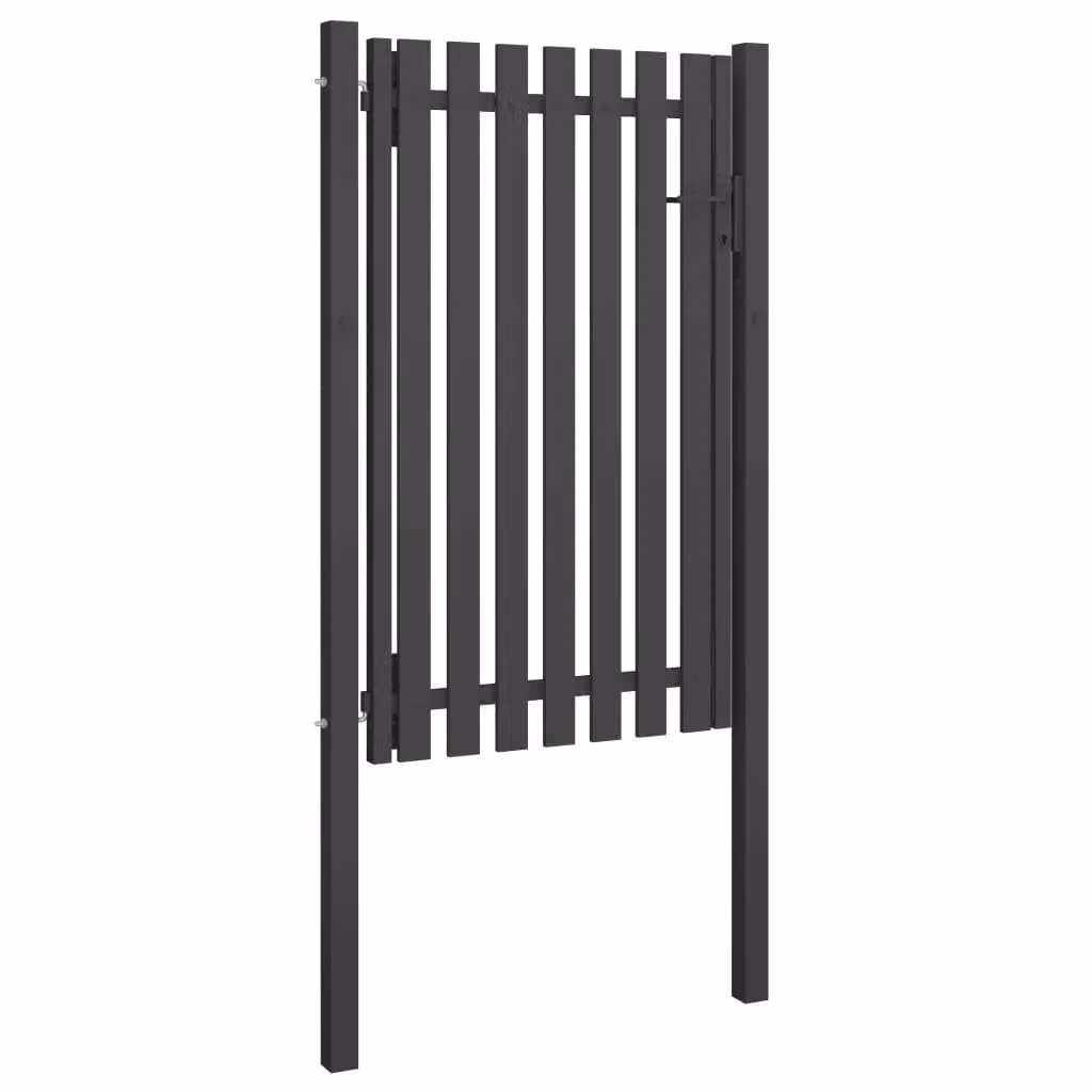 Berkfield Steel Garden Fence Swing Gate in Anthracite, W: 200 cm, H: 100 cm – 2