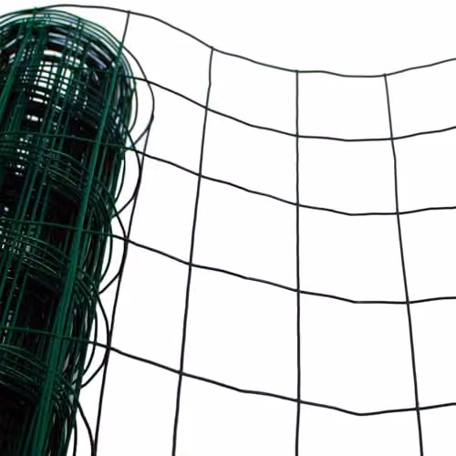 Actiasgear Green PVC Coated Galvanised Steel Garden Wire Fence Roll, H: 120 cm, Mesh: 100 mm x 75 mm, Wire Thickness: 2 mm – 5
